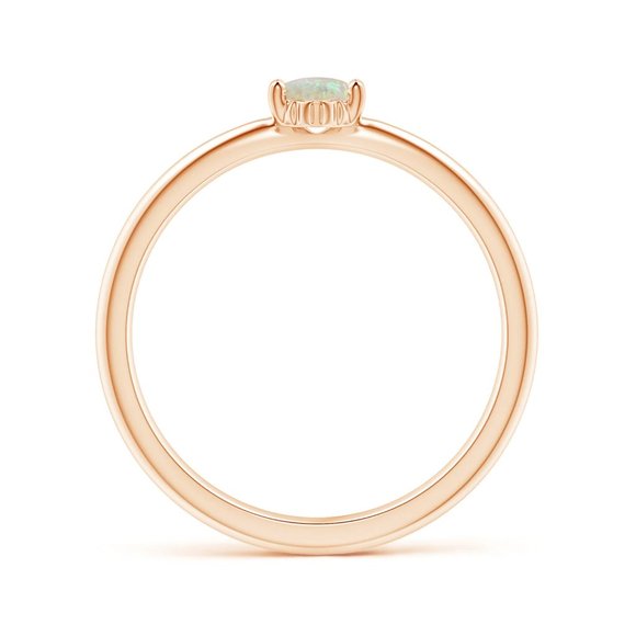 Classic Solitaire Oval Opal Promise Ring In Gold - Picture 4 of 16